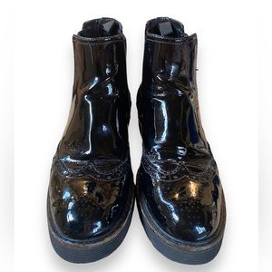Prada Black Patent Leather Chelsea Boots
